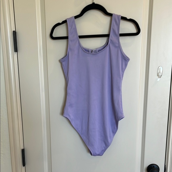 Pink Lily Lavender Ribbed Swim Suit - Picture 5 of 5